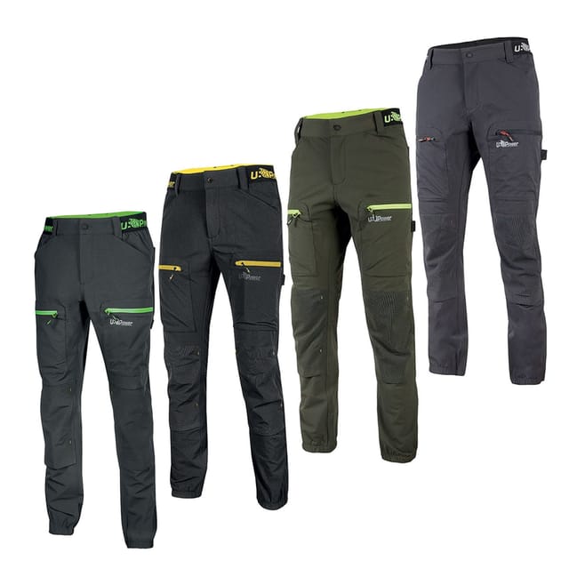U-Power Harmony elastische Arbeitshose - L - Grüne