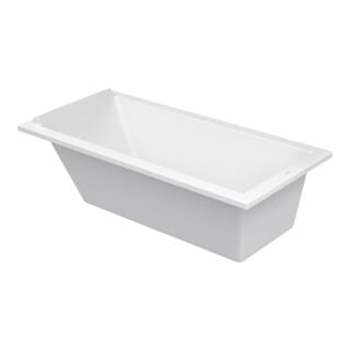 Badewanne Duravit Starck Rechteckig 1700x800 mm, 1 Rückenschräge, mit einer Nackenstütze, aus Sanitäracryl, Weiß