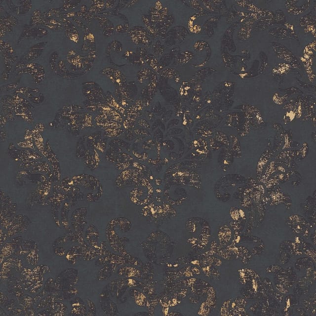 Tadessi - Tapete Barock Giulia M1-No.392 Vliestapete Schwarz Gold Barock Tapete mit Ornamenten Wohnzimmer Schlafzimmer