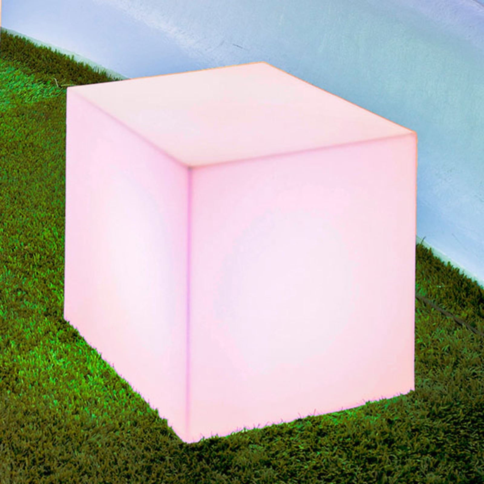 [gebraucht] B-ware Newgarden Solarleuchte Cuby Led Gartenlampe Dimmbar Rgb 43cm Weiß Ip65 600lm