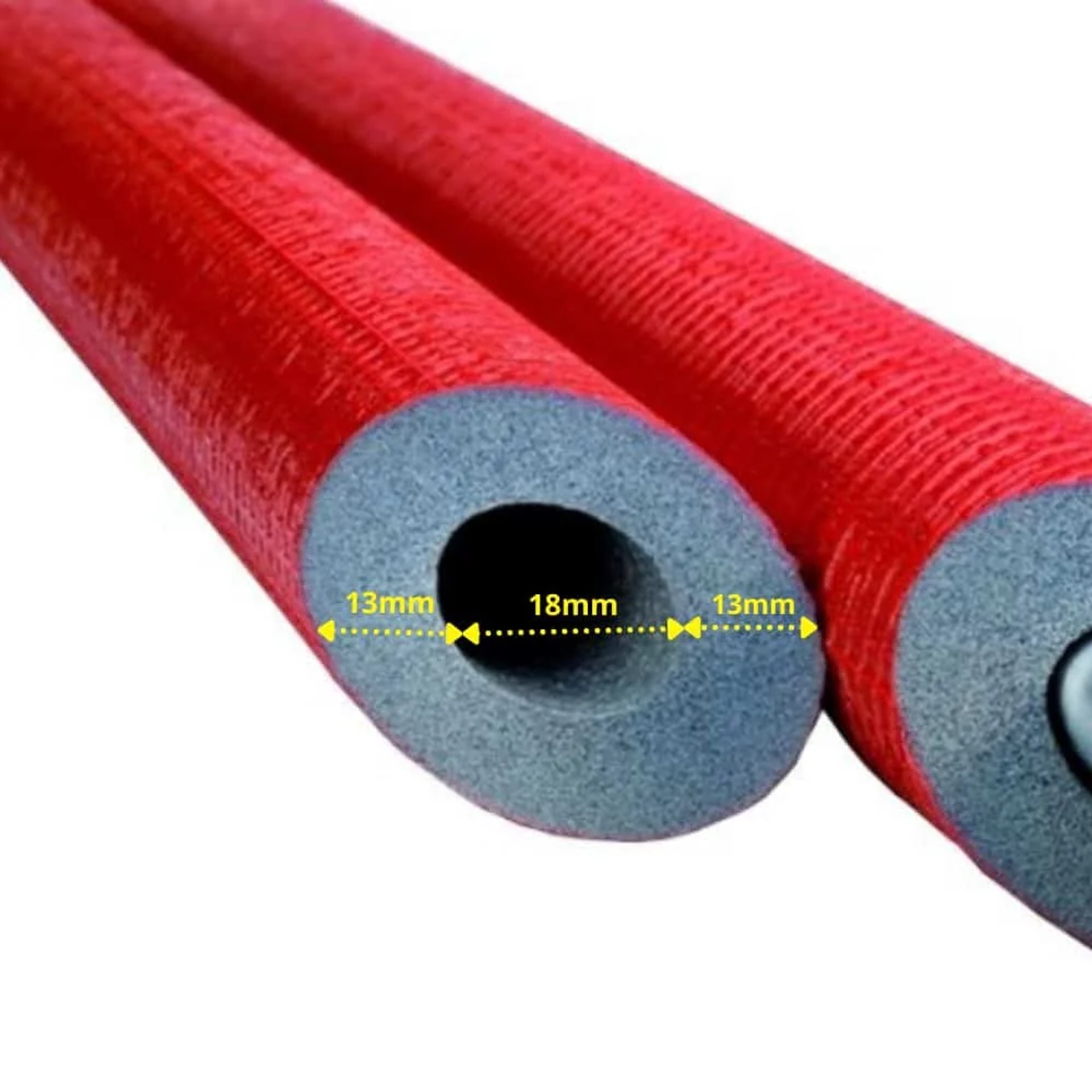 Rohrisolierung 18mm, Heizungsrohr Isolierung, 2m, 13mm Dämmung, Heizungsisolierung