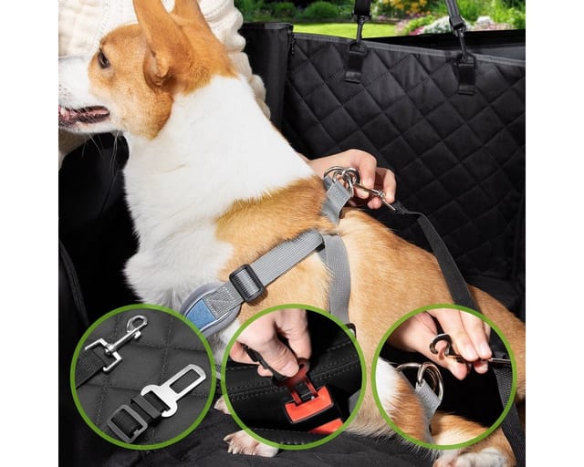 KINGSLEEVE® Hundedecke Auto Rückbank Wasserdicht Kratzfest Universal Sichtfenster Sitzgurt Rutschfest Rückbankschutz Schutzdecke Rücksitz Hunde SUV