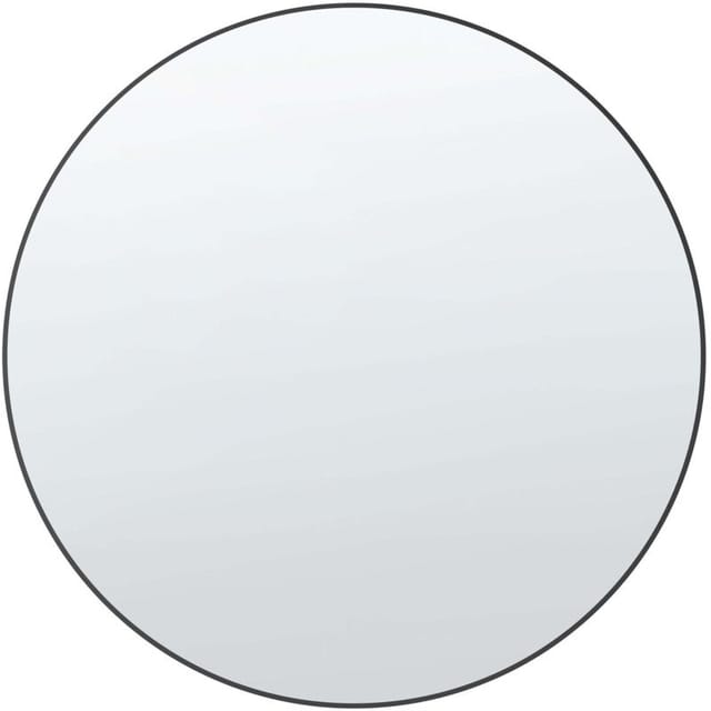 Beliani - Wandspiegel rund, rahmen, schwarz 80 x 80 cm Bad Wohnzimmer Schlafzimmer