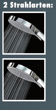 Primaster - Handbrause 2 Strahlarten Water Drop chrom-weiß wassersparend Handbrause