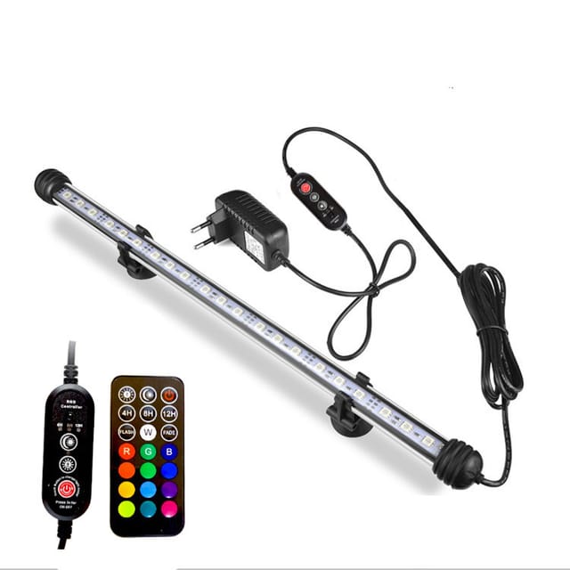 Vtizikl Tube d'éclairage d'aquarium à changement de couleur coloré à télécommande étanche à LED