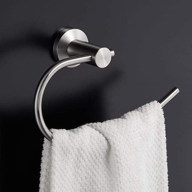 Vtizikl Anneaux porte serviette, Porte Linge Murale, Acier Inox 304 Finitions Métal Chromé Poli, Porte Serviette Salle de Bain