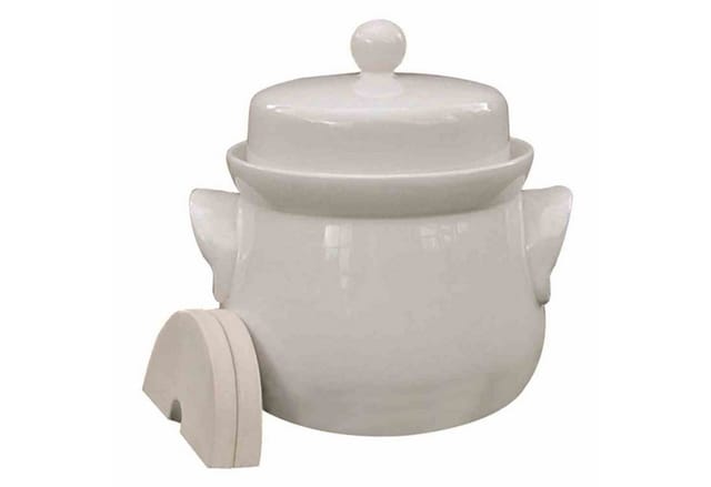 Kirschen - Mini-Gärtopf creme 4,0 l mit Deckel und passenden Steinen