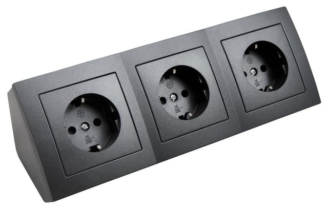 Mcpower Steckdosenblock Flair, 3-fach, 16A/250V, anthrazit