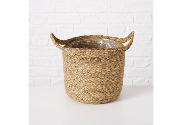 Boltze Gruppe - Blumenübertöpfe david, geflochtene Körbe aus Seegras, 3er-Set