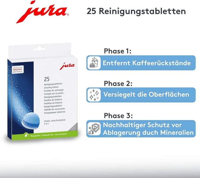Jura - Reinigungstablette 3-Phasen Kaffeevollautomaten 25 St./Pack.