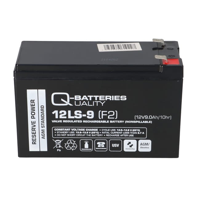 Quality Batteries - Q-Batteries 12LS-9 12V 9Ah F2 agm 10 Jahre Akku