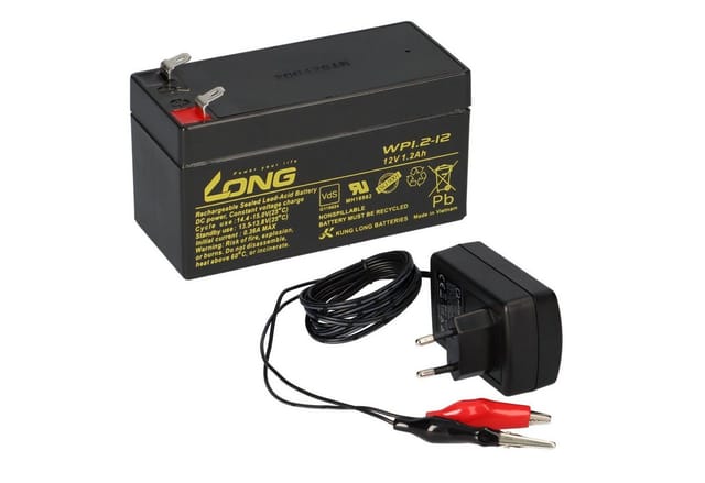 Agm blei akku batterie 12V 1,2Ah + ladegerät