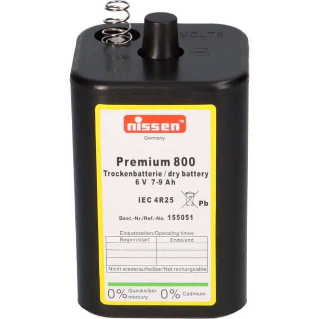 Verschiedene - Nissen 4R25 Premium 800 - 6V / 7-9Ah Trockenbatterie - ohne Quecksilber und Cadmium