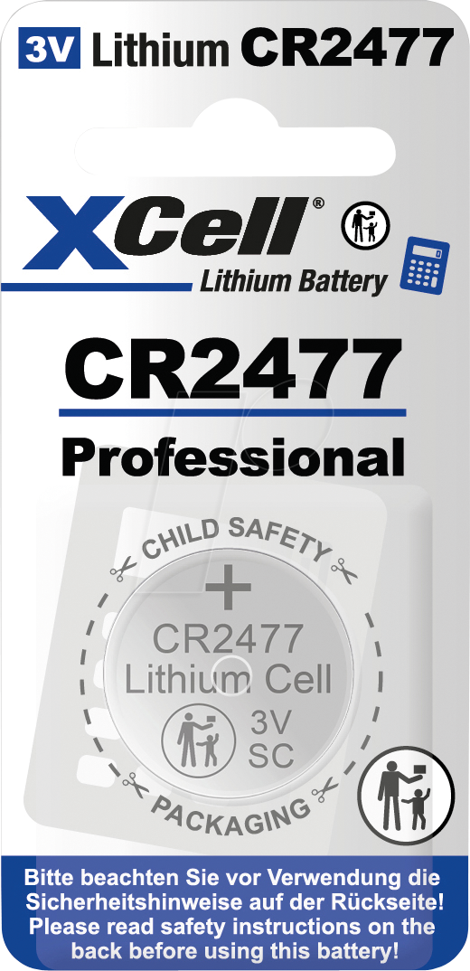 XCell Knopfzelle CR2477 (Smart Home Geräte / Schlüsselanhänger, Fernbedienungen)