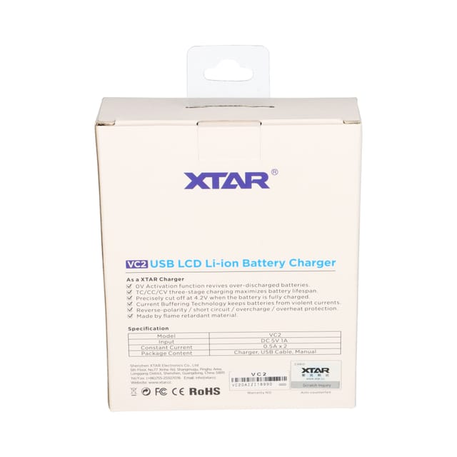 Verschiedene - set VC2 2-Schacht Lithium USB-Ladegerät + 2x VTC5A 18650 in Box