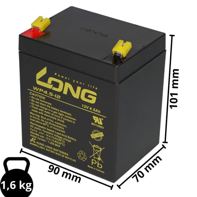 12V 4,5Ah kompatibel QP12-4 QP12-4.2 QP12-4.5 QP12-5 agm VdS
