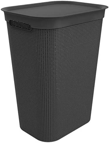 Rotho Brisen Wäschekorb, schwarz, 50 l