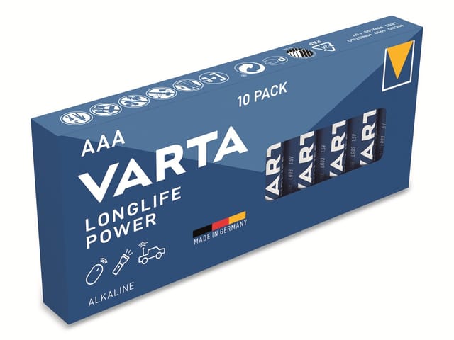 Varta - Batterie Alkaline, Micro, Aaa, Lr03, 1.5v, Longlife Power, 10 Stück