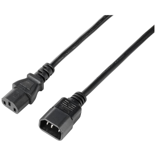 Sygonix SY-5243894 Kaltgeräte Verlängerungskabel Schwarz 5.00 m
