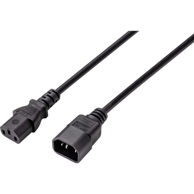 Sygonix - SY-5044234 Kaltgeräte Verlängerungskabel Schwarz 3.50 m