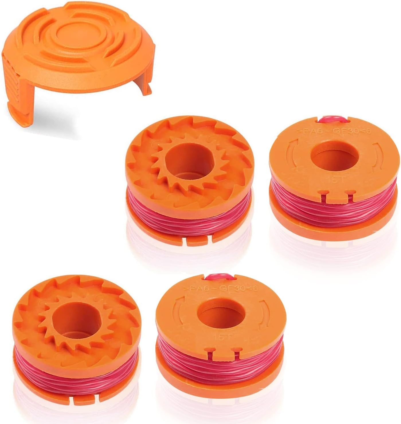 Worx WA0010 Worx 20V Rasenmäher, langlebige Ersatzfadenspule ø 1,65 mm/3 m, kompatibel mit WG150, WG151.5, WG160, WG163E.2, WG163E.1, WG174, WG180 (4