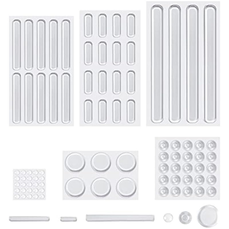 Transparente Silikonpuffer, 6 Größen, 86 Stück, Durchsichtige Klebepads Für Möbel, Schranktüren, Schubladen, Glasplatten, Schränke