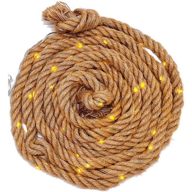 Led Lichterkette "Hanfseil" 3,1m + 0,5m Zuleitung