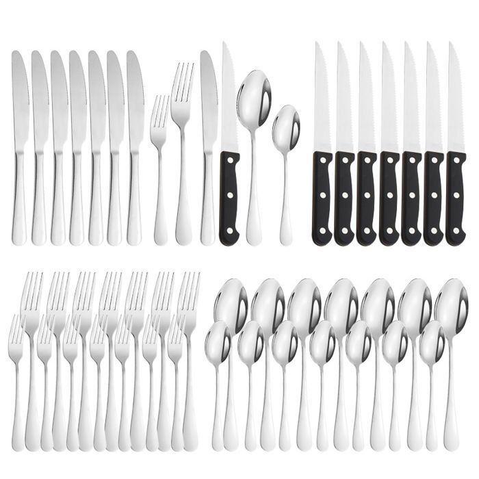 48-teiliges Besteckset – Einzigartig – Service Für 8 Personen – Edelstahl – Silber – Modern