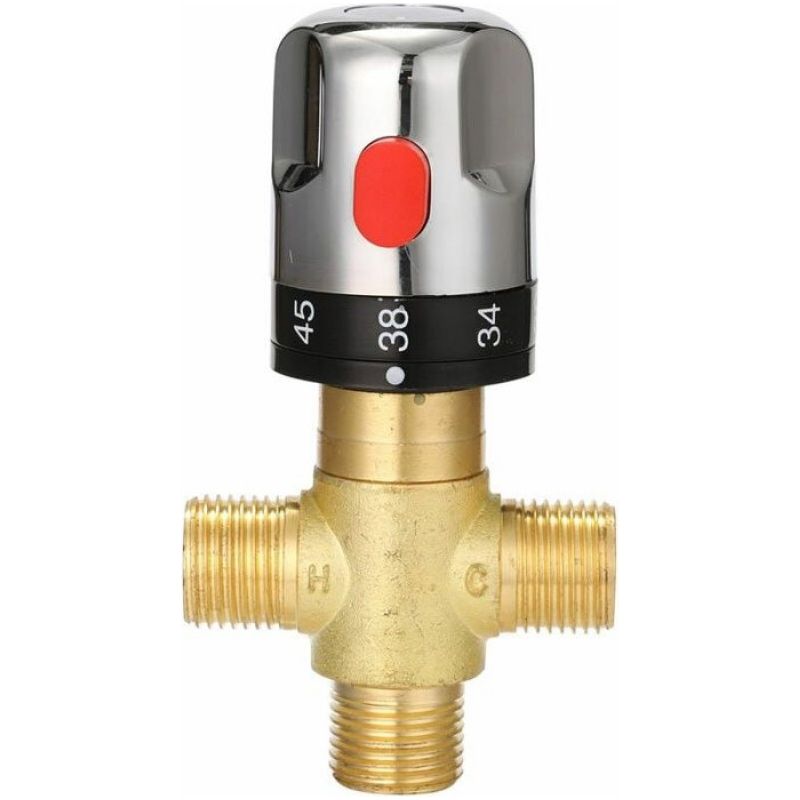 Thermostat-mischbatterie – Wandmontage, 115 Mm – Messing – Sicherheitsabschaltung Bei 38 °c – Temperaturbereich 20–50 °c