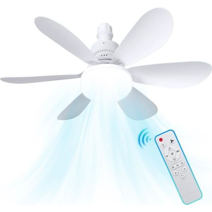 Deckenventilator – Prumya – 30 W – Fernbedienung – 3 Geschwindigkeitsstufen – 3 Farbtemperaturen