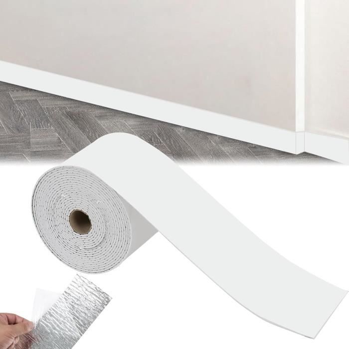 Selbstklebende, Flexible Sockelleiste – 10 Cm X 10 M – Wasserdichtes Pvc – Einfache Montage – Weiß