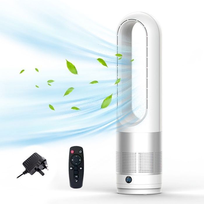 18-zoll-ventilator Ohne Rotorblätter Mit Fernbedienung, Leiser Betrieb Dank Negativer Ionen, 8-stunden-timer Und 5 Meter Langer Fernbedienung.