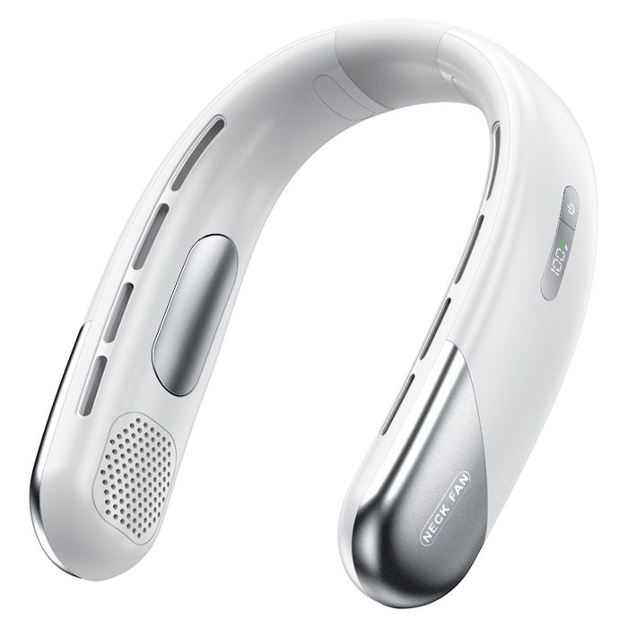 Outdoor-nackenventilator – Bytelike – Usb-c-aufladbar – 5 Geschwindigkeitsstufen – 2400-mah-akku – Leicht Und Tragbar, Weiß