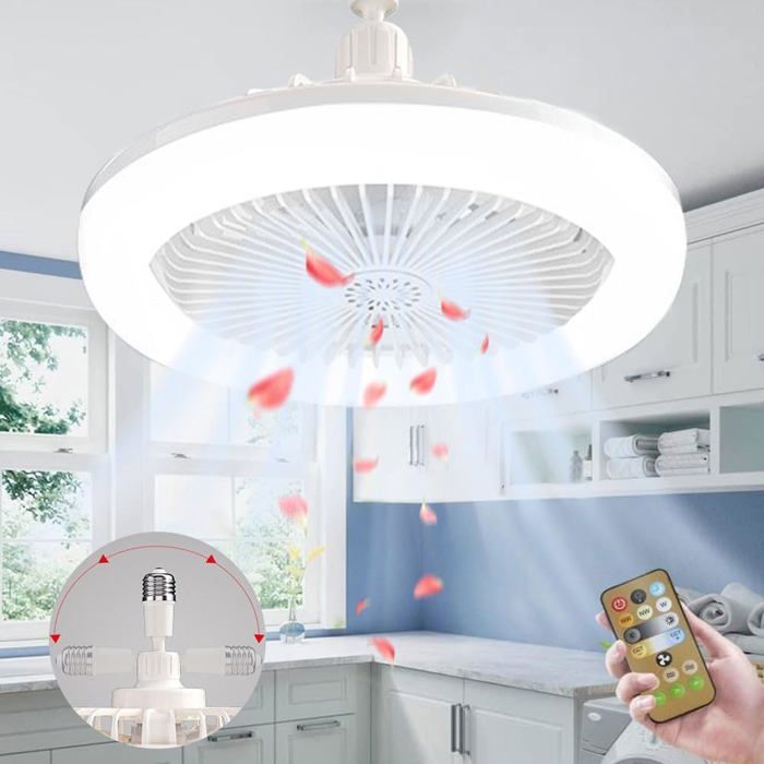 Deckenventilator Mit Integrierter Led-beleuchtung Und Fernbedienung. Kleiner, Leiser Deckenventilator Mit Licht Und Fernbedienung.