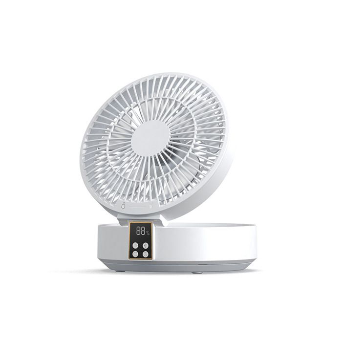 Tischventilator – Weiß – Usb-aufladbar – 3 Geschwindigkeitsstufen – Fernbedienung – 120°-oszillation