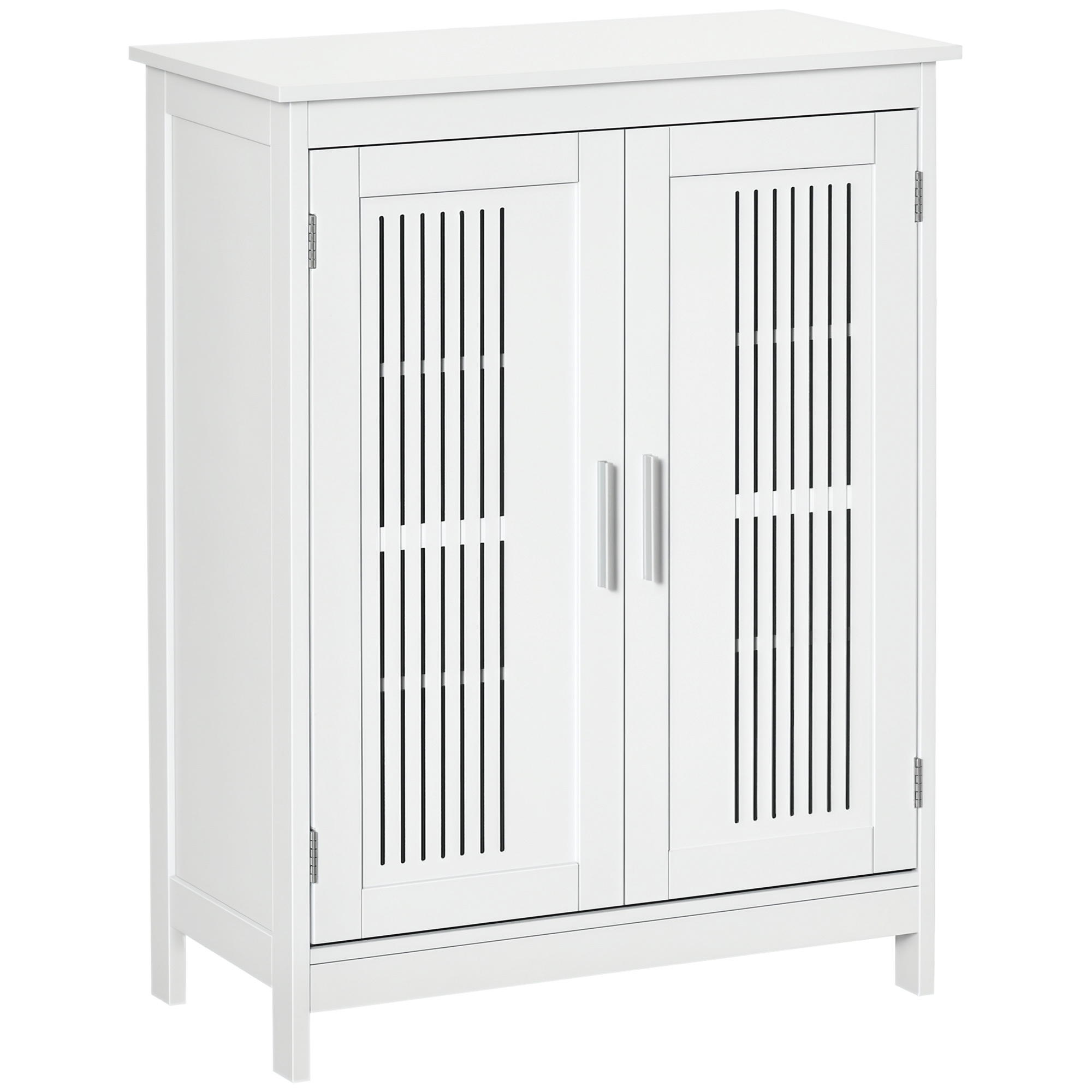 Freistehender Mdf-badezimmerschrank, Weiß, 60 X 30 X 80 Cm