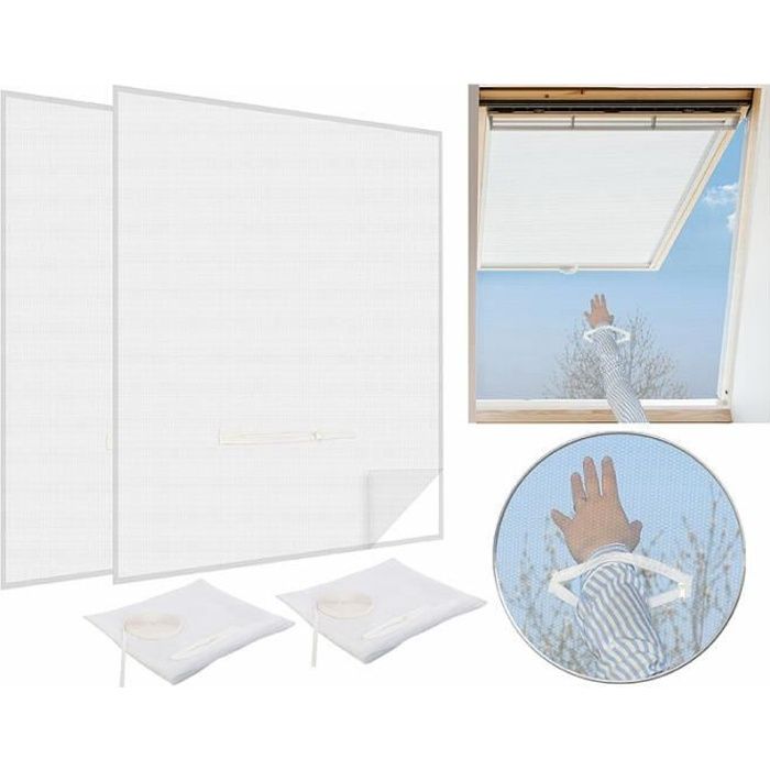 Moskitonetz – Werksausführung – Weiß – Verstellbar – Dachfenster – 180 X 150 Cm