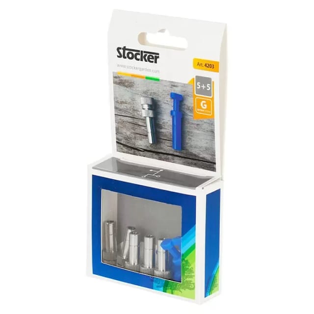 Stocker Set aus ultrafeinen Verneblungsdüsen und Verschlusskappen für Geyser 5 Stk. und 5 Stk