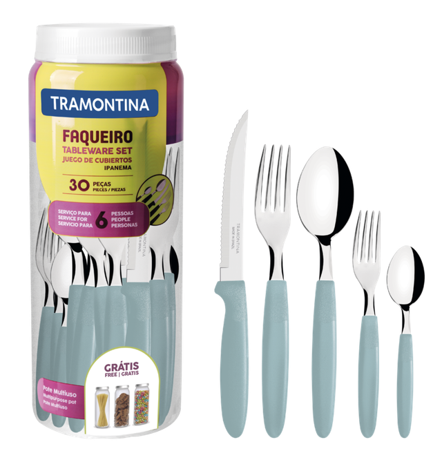 Set de Besteckset mit Edelstahlklingen de und Polypropylen-Griffen de, Ipanema Tramontina