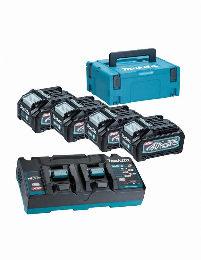 Makita - Zubehör - Set Ladegerät und 4x Akku 40 v xgt 4,0 Ah 191U28-6