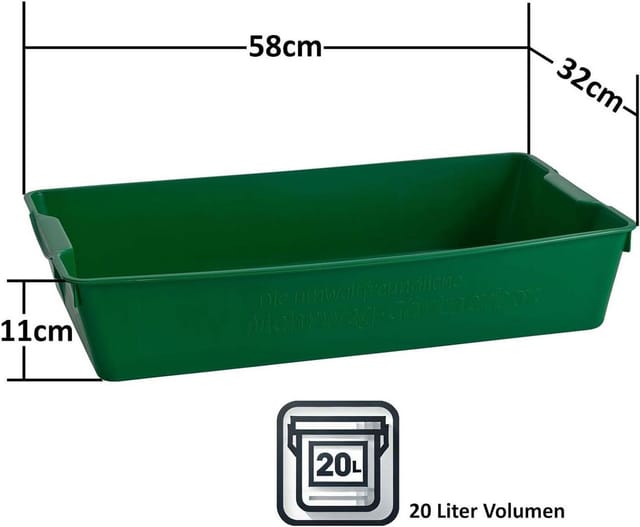 Profi Gärtnerbox Pflanzschale Pikierschale 58x32x11 Pflanzwanne Saatschale grün - 4 Stück