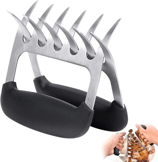 Lot de 2 griffes de viande, griffes d'ours pour barbecue pour porc effiloché, barbecue, accessoires de barbecue fumé