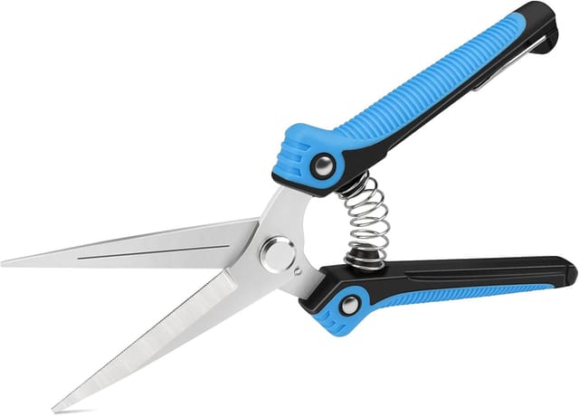 Ciseaux Jardin, Acier Carbone Ciseaux Multi-Usages main Émondeuse Pruner pour jardin récolte de fruits et légumes, Cisailles Jardin, Bleu