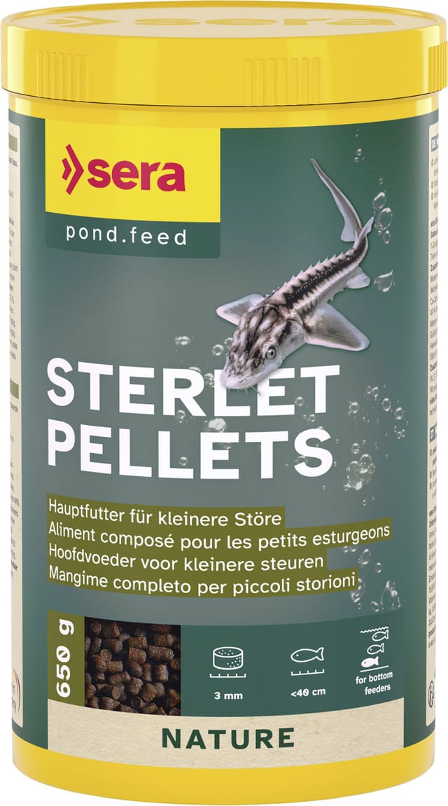 Sera Fischfutter Teich Sterlet Pellets für kleinere Störe 1 L Teichfutter