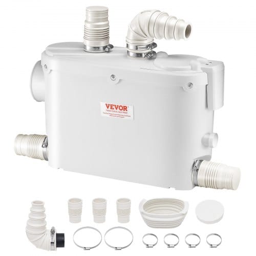 Abwasser Hebeanlage 500w Fäkalienhebeanlage 8m Förderhöhe Abwasserpumpe 6600l/h Haushaltspumpe 2900u/min Schmutzwasserpumpe Eingebautes Rückschlagventil Wartungfrei Wc Dusche Waschbecken - Vevor