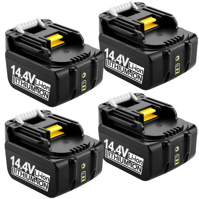 4 Stück BL1430B 5.0Ah Li-ion Ersatz für Makita Akku 14.4V BL1450 BL1440 BL1430 BL1415 BL1415N mit led Indikator gelten für Makita 14.4V Akku Werkzeug