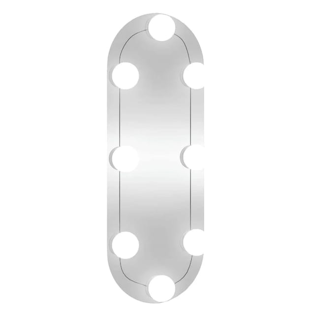 Wandspiegel mit LED-Leuchten 15x40 cm Glas Oval Vidaxl