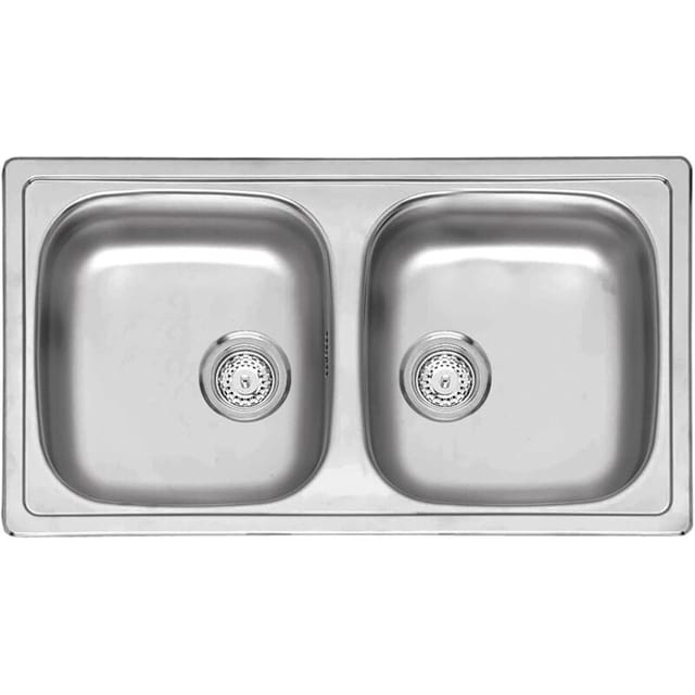 Einbauspüle Beta 20 Edelstahl Spülbecken - Doppelbecken für 800mm Unterschrank, 780x430mm - hochwertige Spüle für die Küche - Reginox