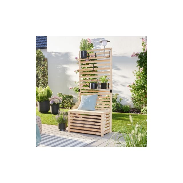Sichtschutz-Bank mit Stauraum orelia Sichtschutzbank Truhe Blumenkasten Sitzbank - Home Deluxe