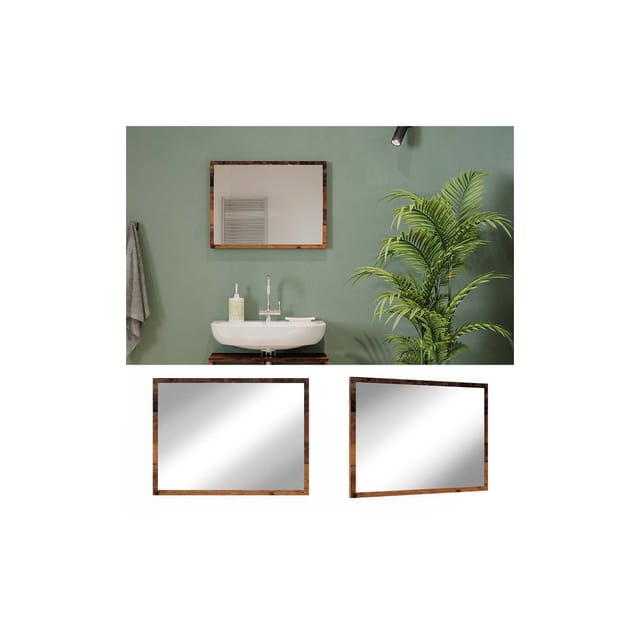 Badezimmerspiegel Kiko, Eiche rustikal, 45 x 60 cm Vicco